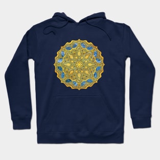 Golden Ethnic Oriental Mandala Jewel Hoodie